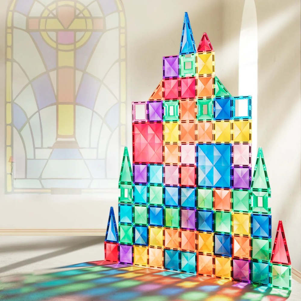 Mideer - Colourful Magnetic Tiles Building Set - 100pcs - Image 5