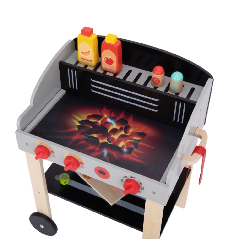TookyToy - Pretend Play Wooden Braai Grill Toy Set - Image 7