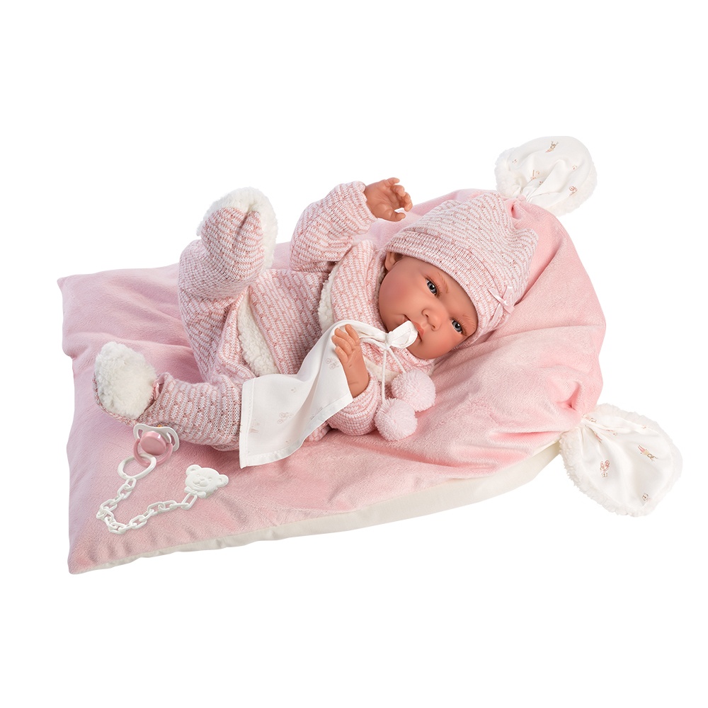 Llorens - Anatomically Correct Baby Girl Doll with Pink Outfit & Cushion: Nica - 40cm - Image 3