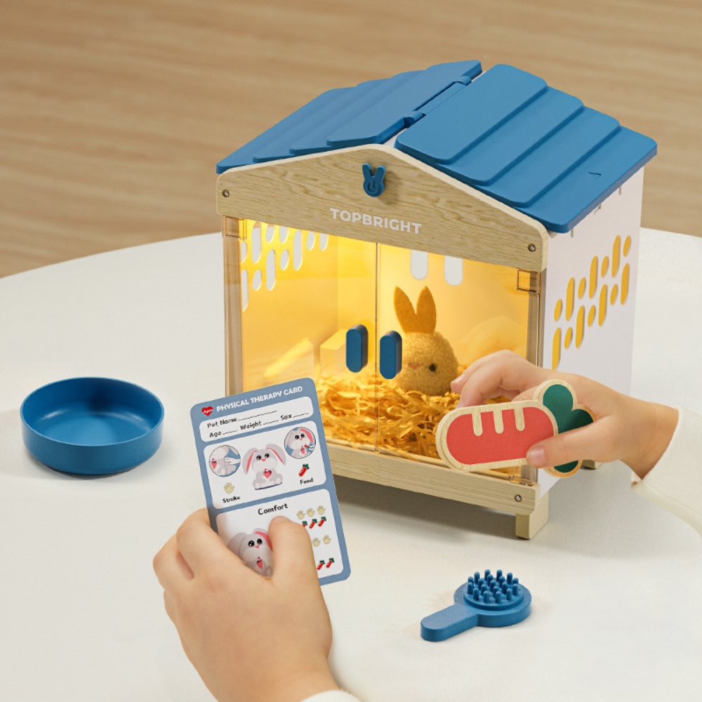 TopBright - Pretend Play Pet Care Kit - Interactive Bunny with Sound & Lights - Image 4