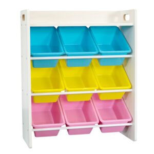 Greenbean - Multi-Coloured Storage Bin Organiser - Wood - 9 Bins