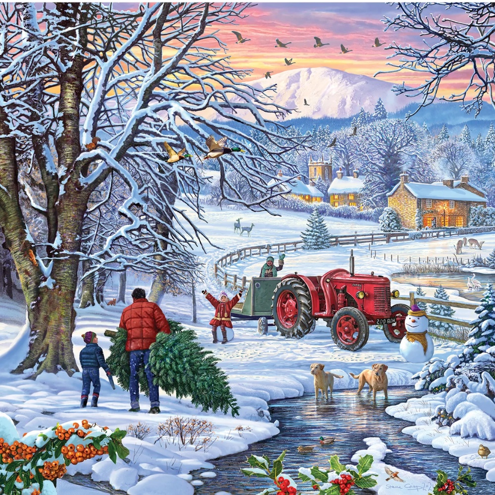 Gibsons - Bringing Home the Tree - 1000 Piece Jigsaw Puzzle - Image 3