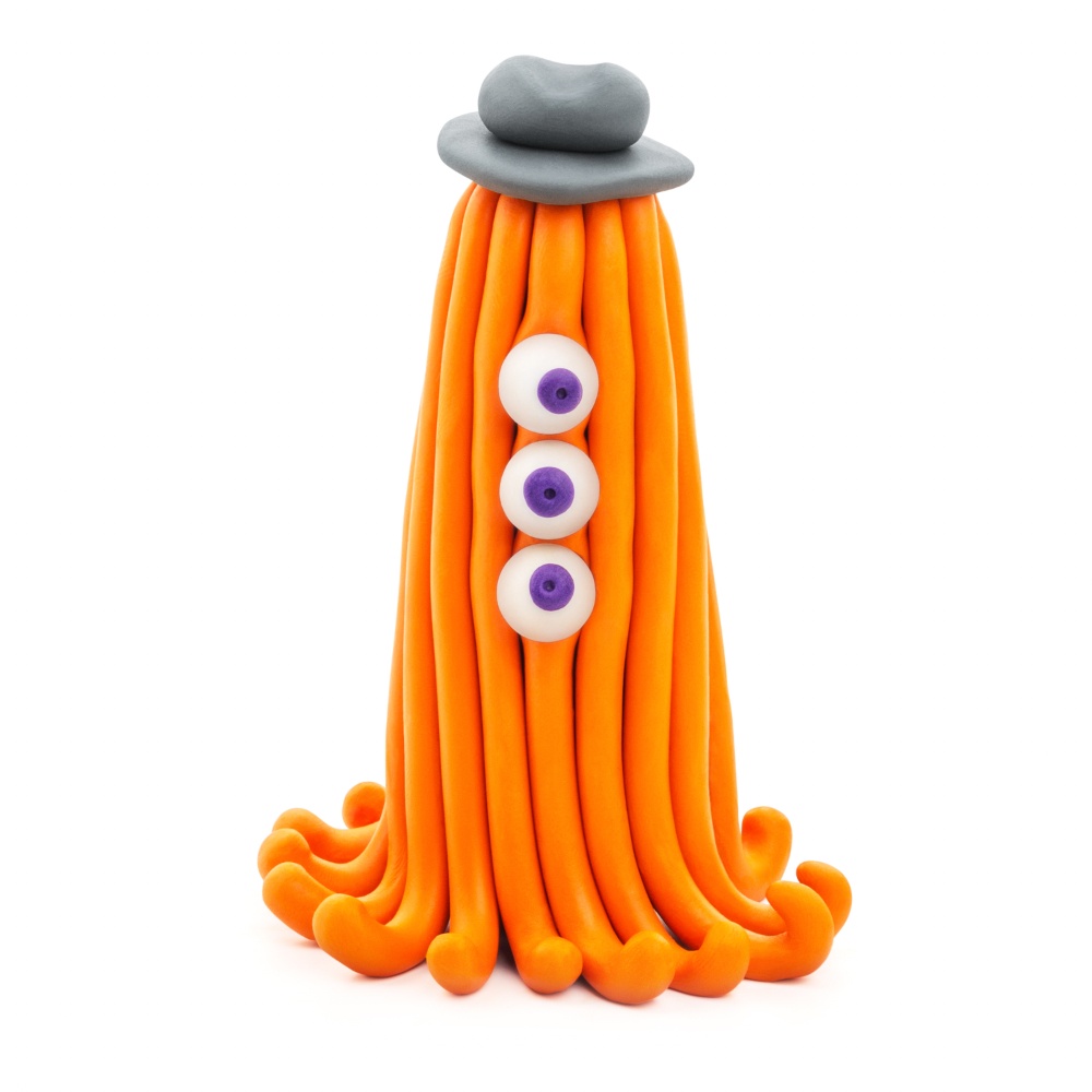Hey Clay - Modelling Air-Dry Clay with Fun Interactive App - Worm, Ginger, Yollo, Series Beasts, 6 cans - Image 2