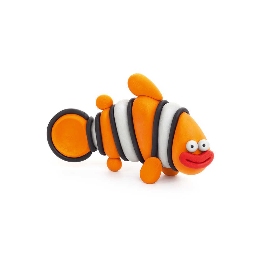 Hey Clay - Modelling Air-Dry Clay with Fun Interactive App - Clownfish, Discus Fish, Eel, Series Ocean, 6 cans - Image 5