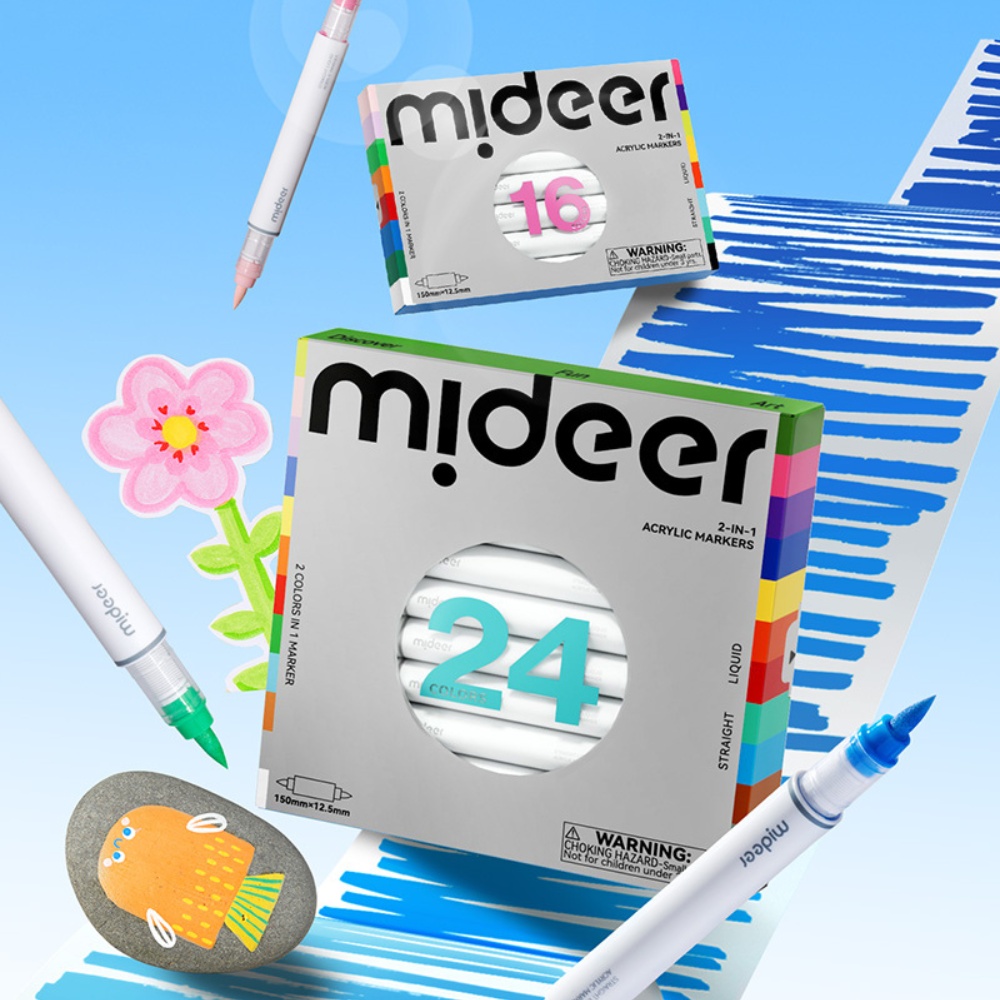 Mideer - Dual-Tip Acrylic Markers - 16 Colours - Image 5