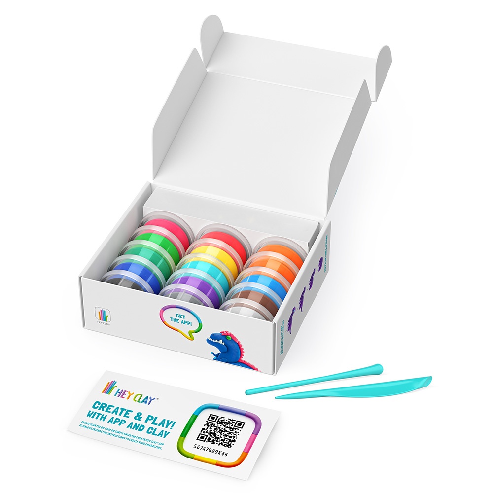 Hey Clay - Modelling Air-Dry Clay with Fun Interactive App - Mega Dinos, 15 cans - Image 4