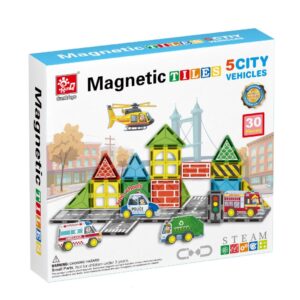 Magnetic Tiles - City Vehicles Set - 30 Pieces