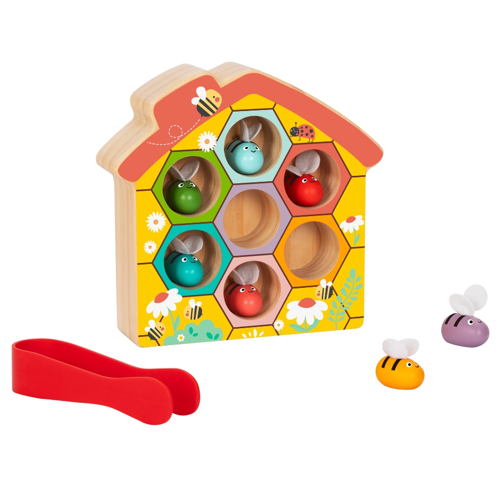 hi Pando - Wooden Color Sorter - Beehive Themed - 9pcs - Image 3