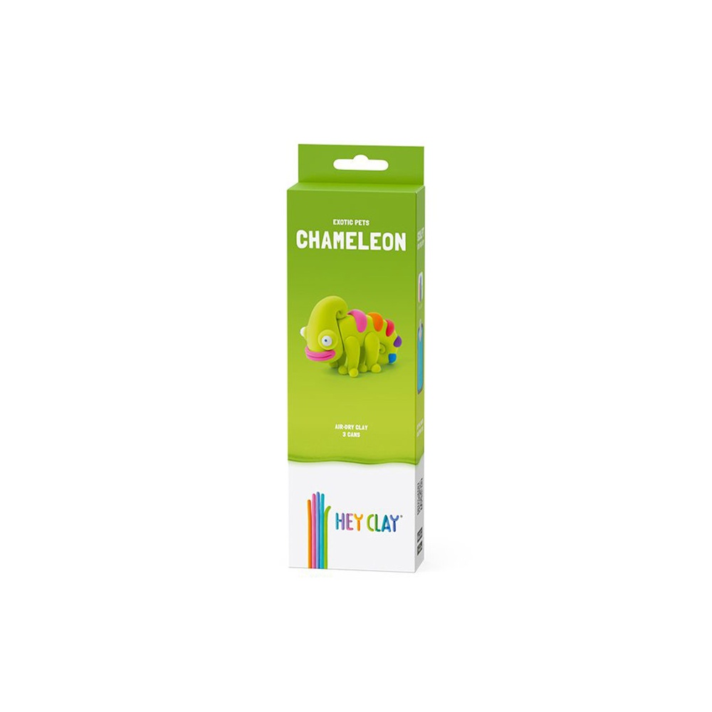 Hey Clay - Modelling Air-Dry Clay with Fun Interactive App - Chameleon, Series Exotic Pets, 3 cans - Image 5