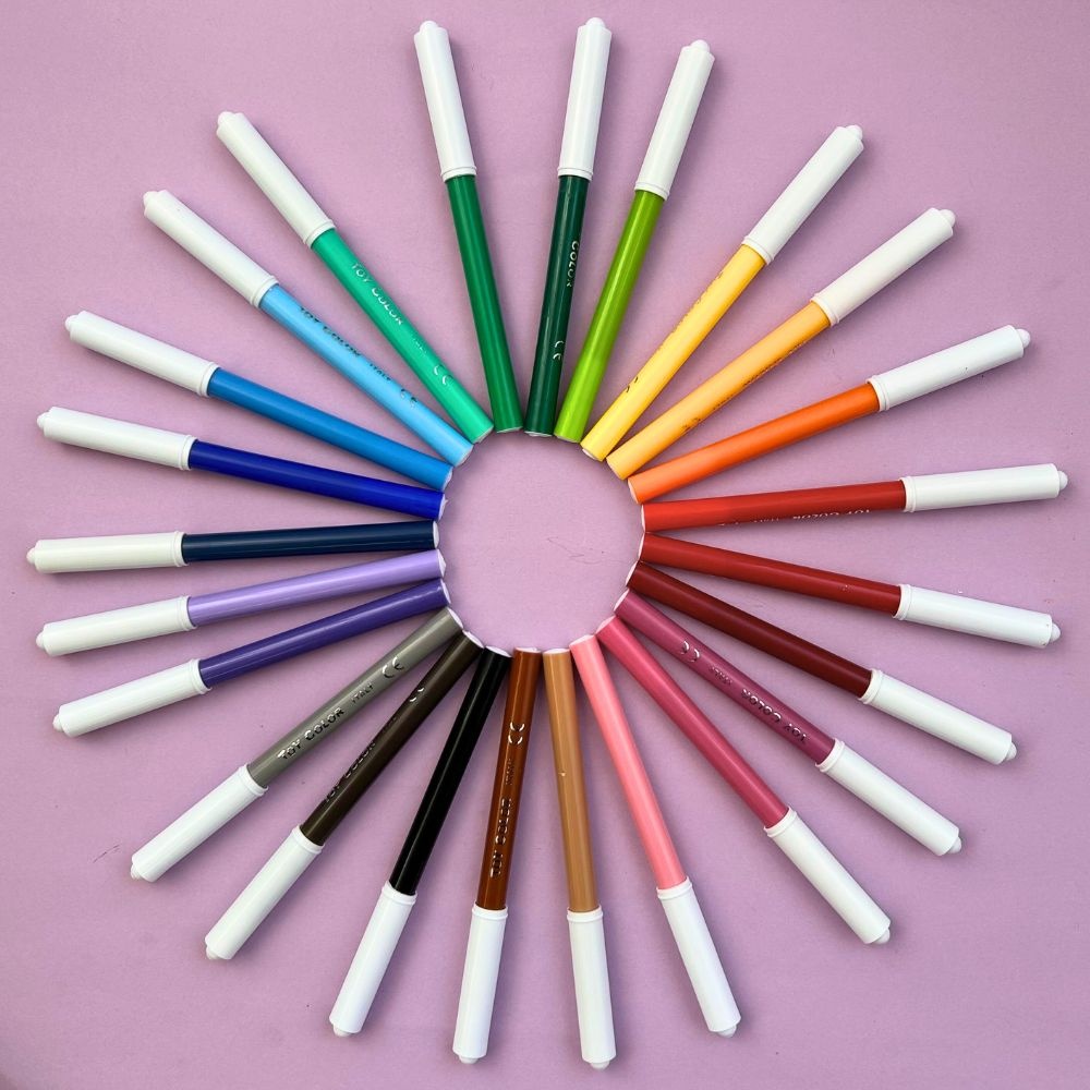 Toy Color - Junior Markers - 24 Pack Fine Tip Fibre Pens, 2.9mm - Image 3