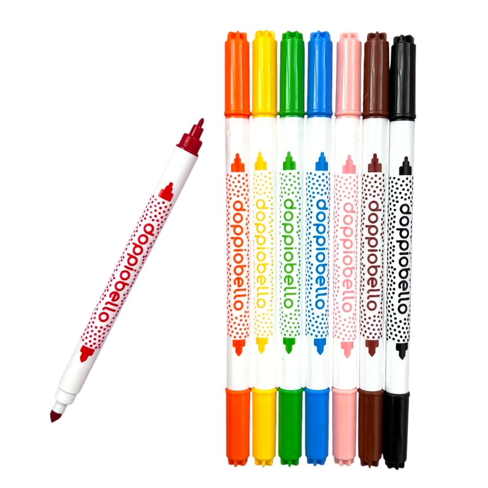 Toy Color - Double-Tip Fibre Markers - Fine & Broad Tips 8pcs - Image 3