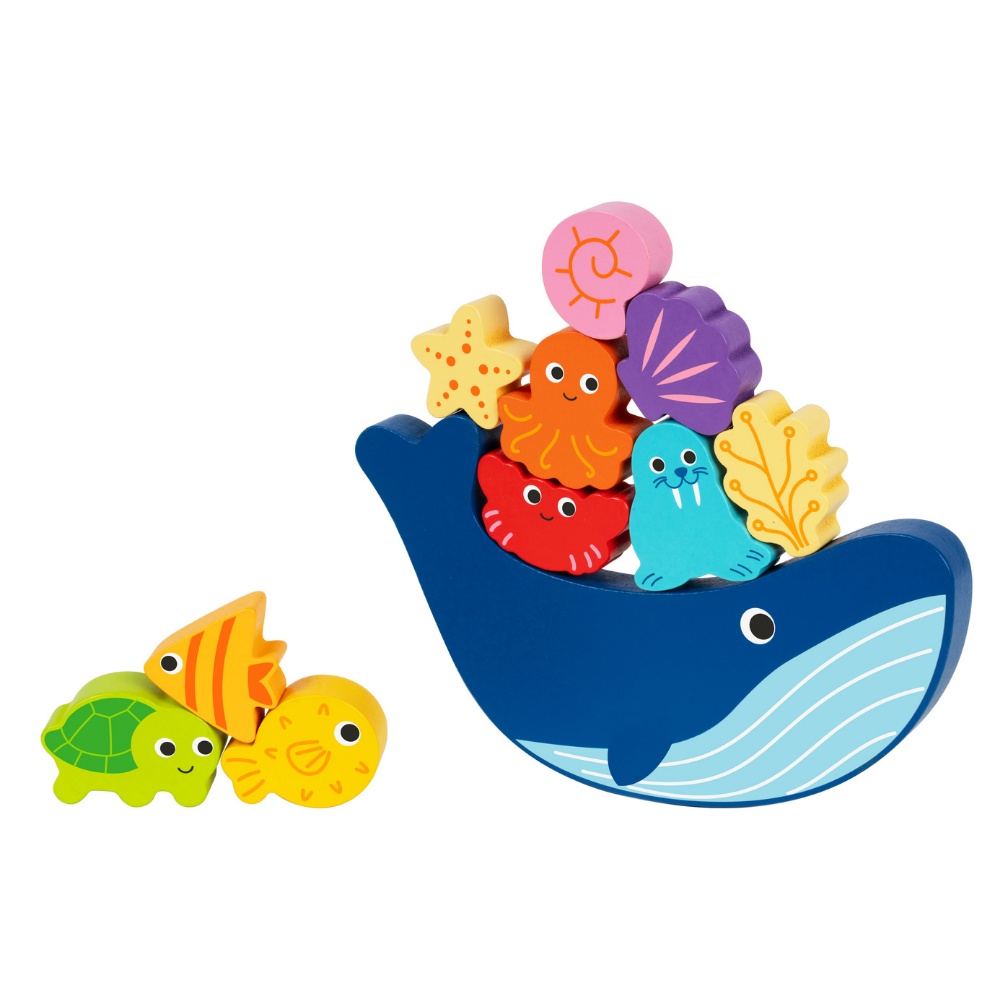 hi Pando - 2-in-1 Wooden Balancing Game and Puzzle: Ocean 12 Pieces - Image 4