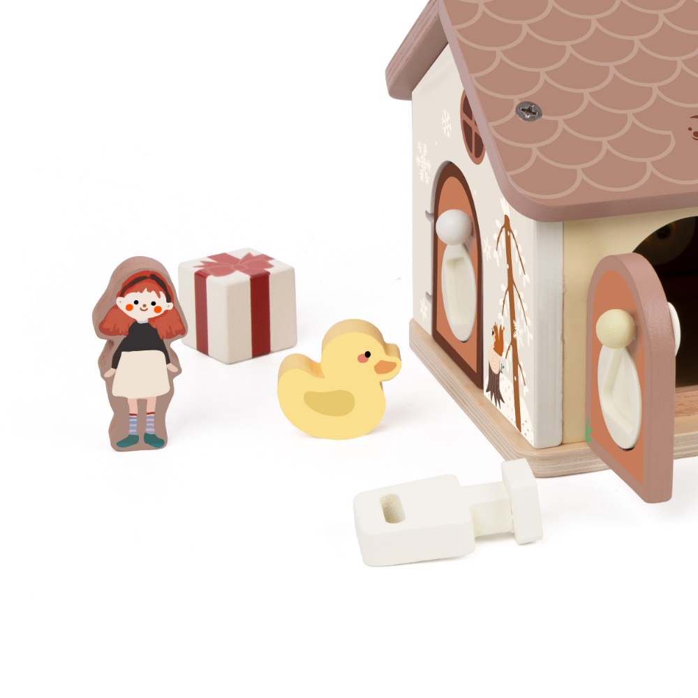 Classic World - Play & Learn - Wooden Locking House - Image 5