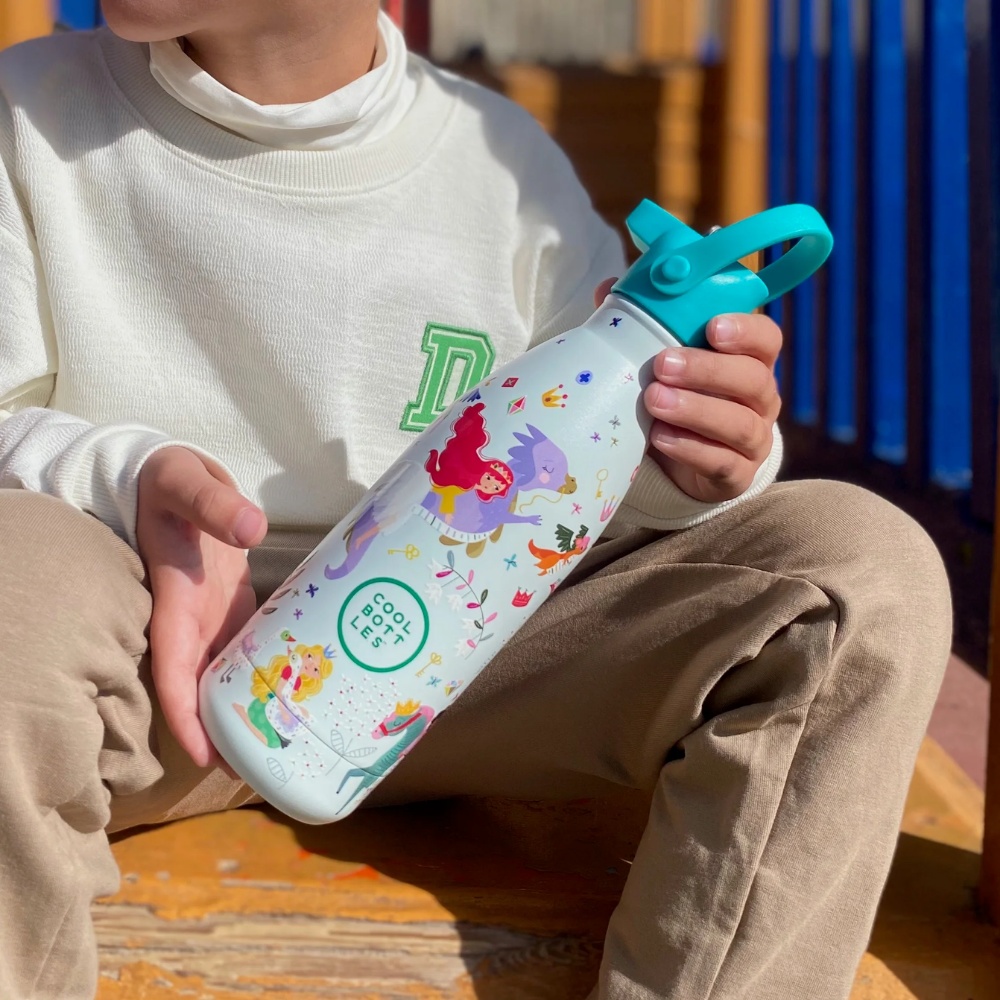 Cool Bottles - Kids Triple-Insulated Water Bottle - Princess Kingdom 350ml - Image 2