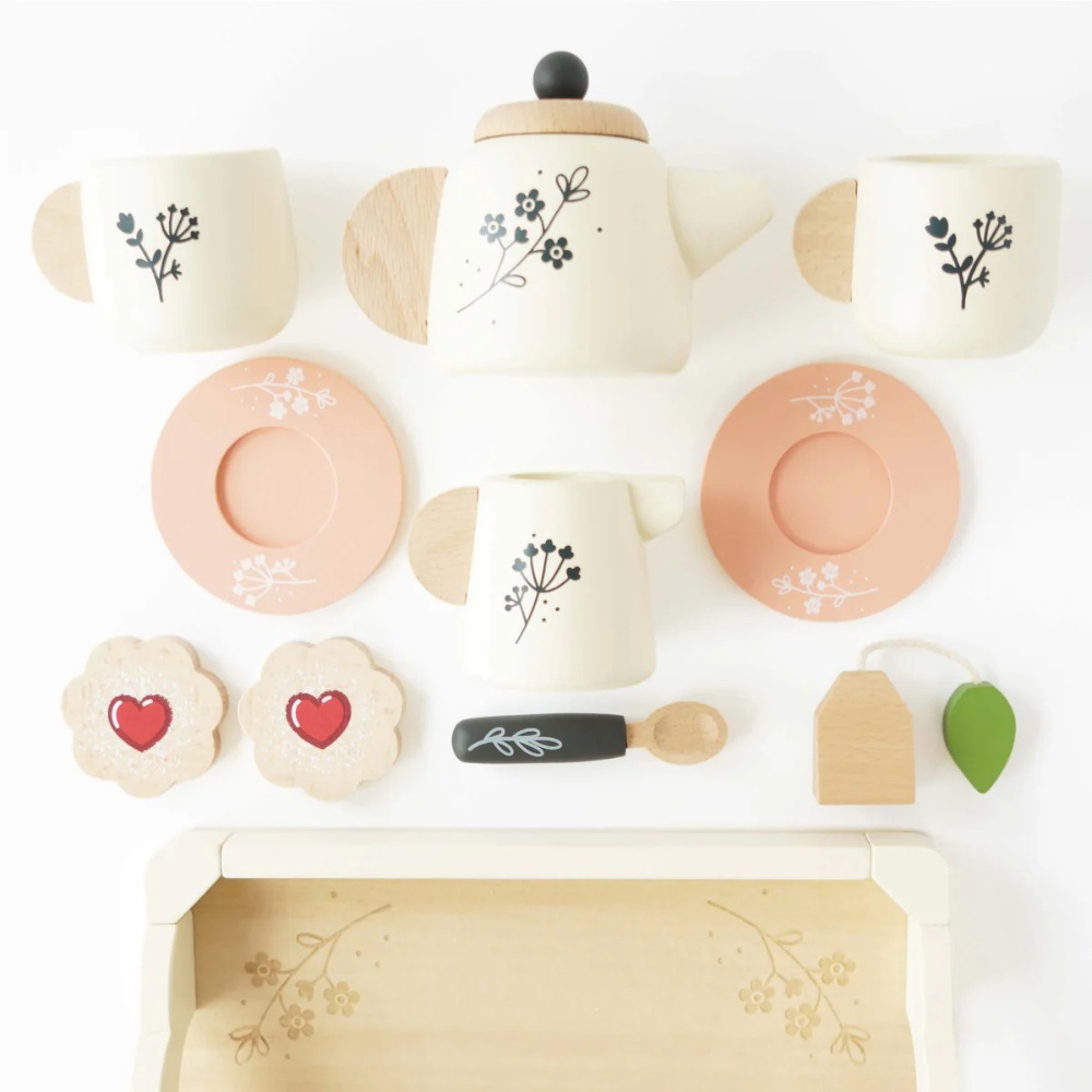 Le Toy Van - Wooden Tea Set & Tray - 12pcs - Image 6