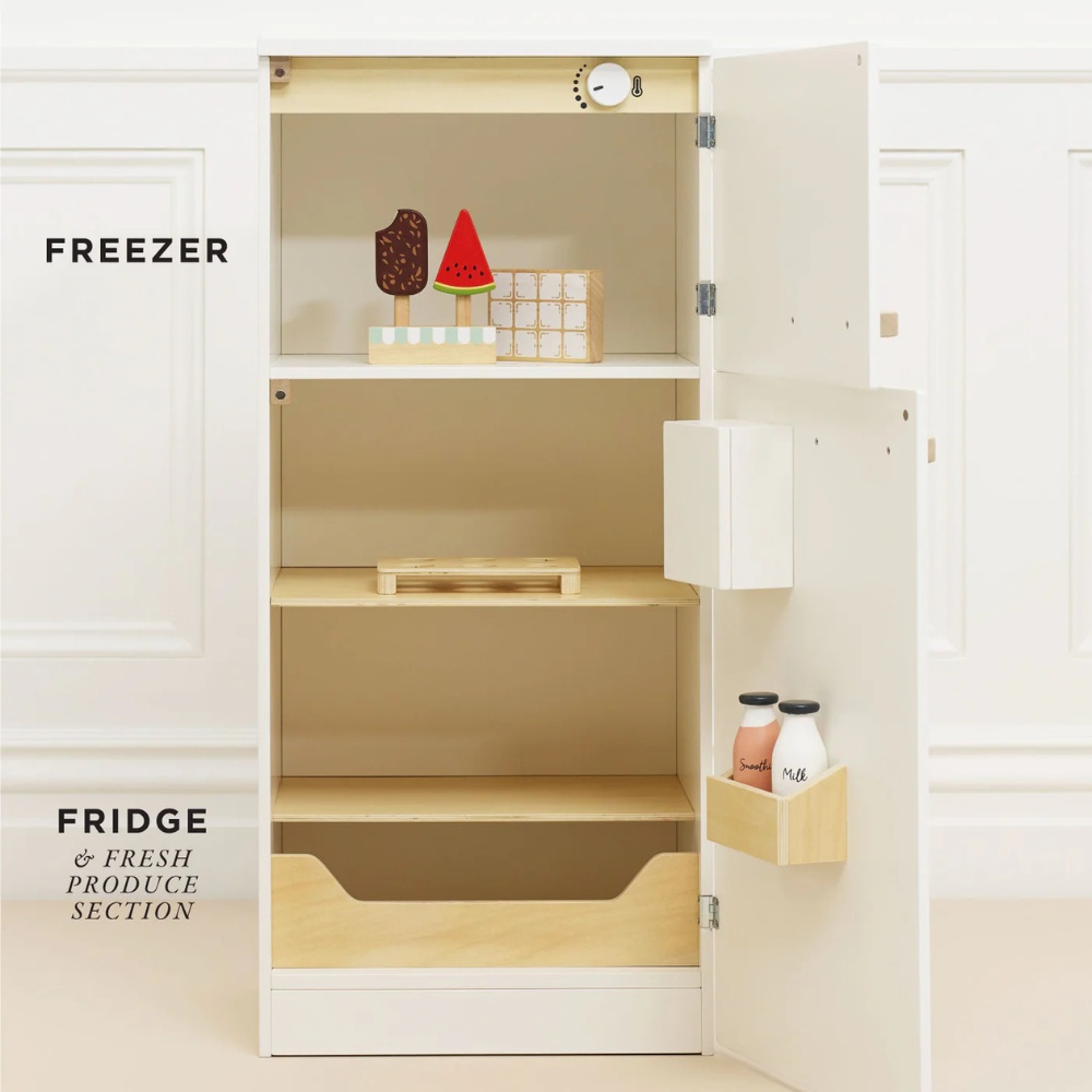 Le Toy Van - Wooden Freestanding Fridge Freezer - 10pcs - Image 2