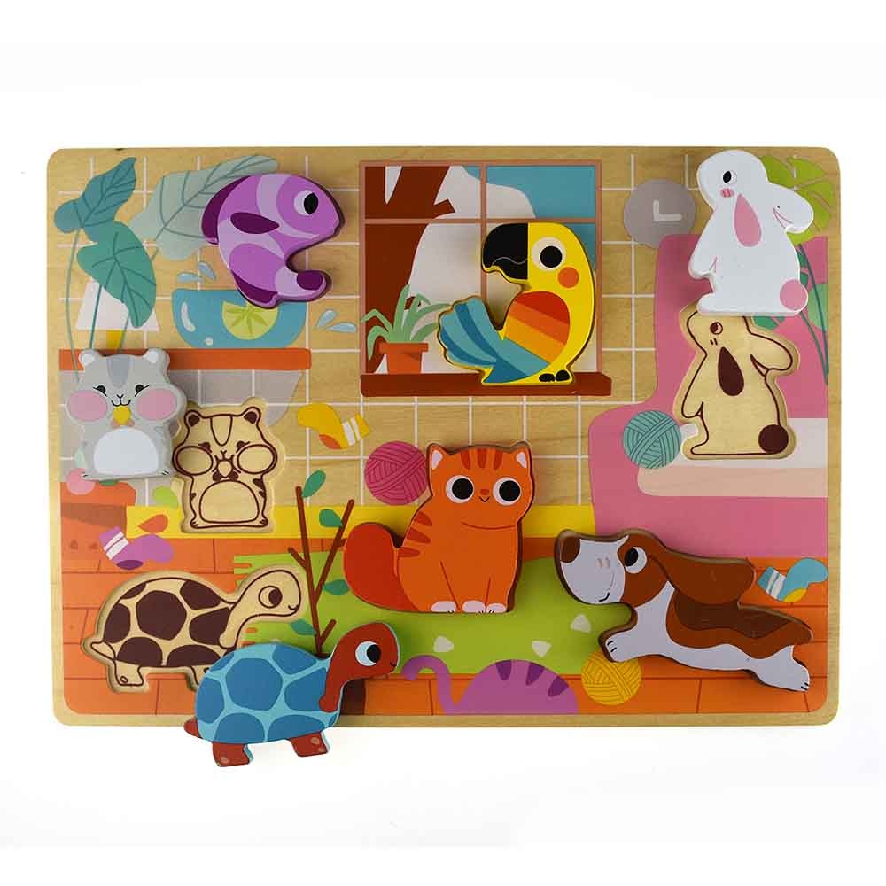 TookyToy - Wooden Chunky Pet Animals Puzzle - Image 2