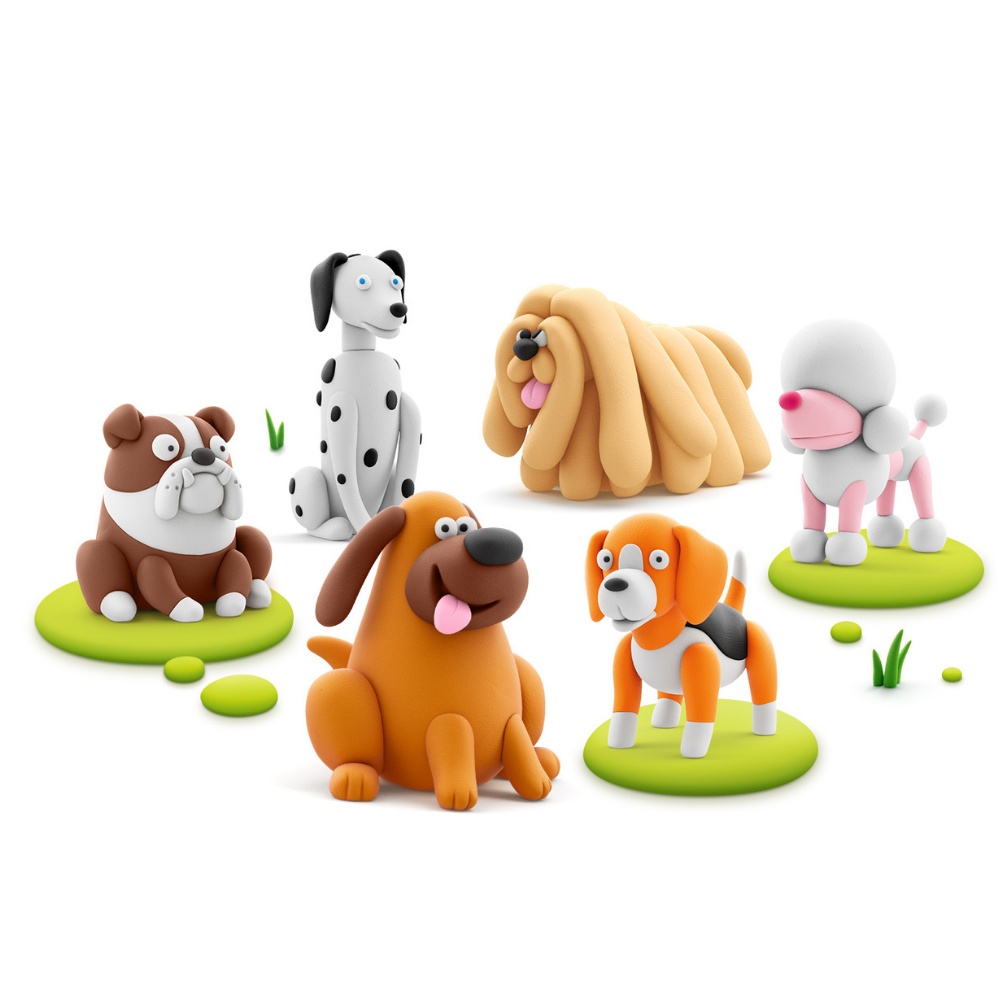 Hey Clay - Modelling Air-Dry Clay with Fun Interactive App - Dog Buddies, 15 cans - Image 2