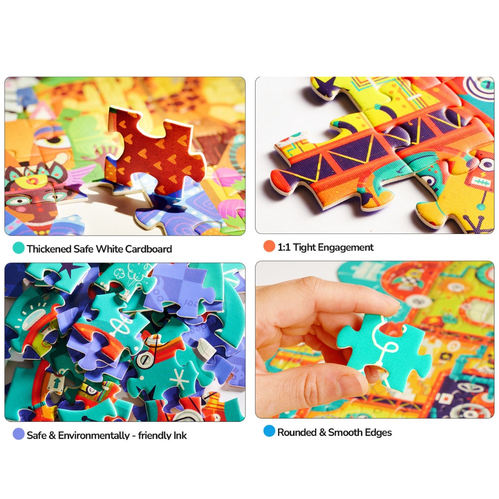 Mideer - Artist Puzzle: Dreamy Rhino - 280 Piece Shaped Jigsaw for Kids - Image 4