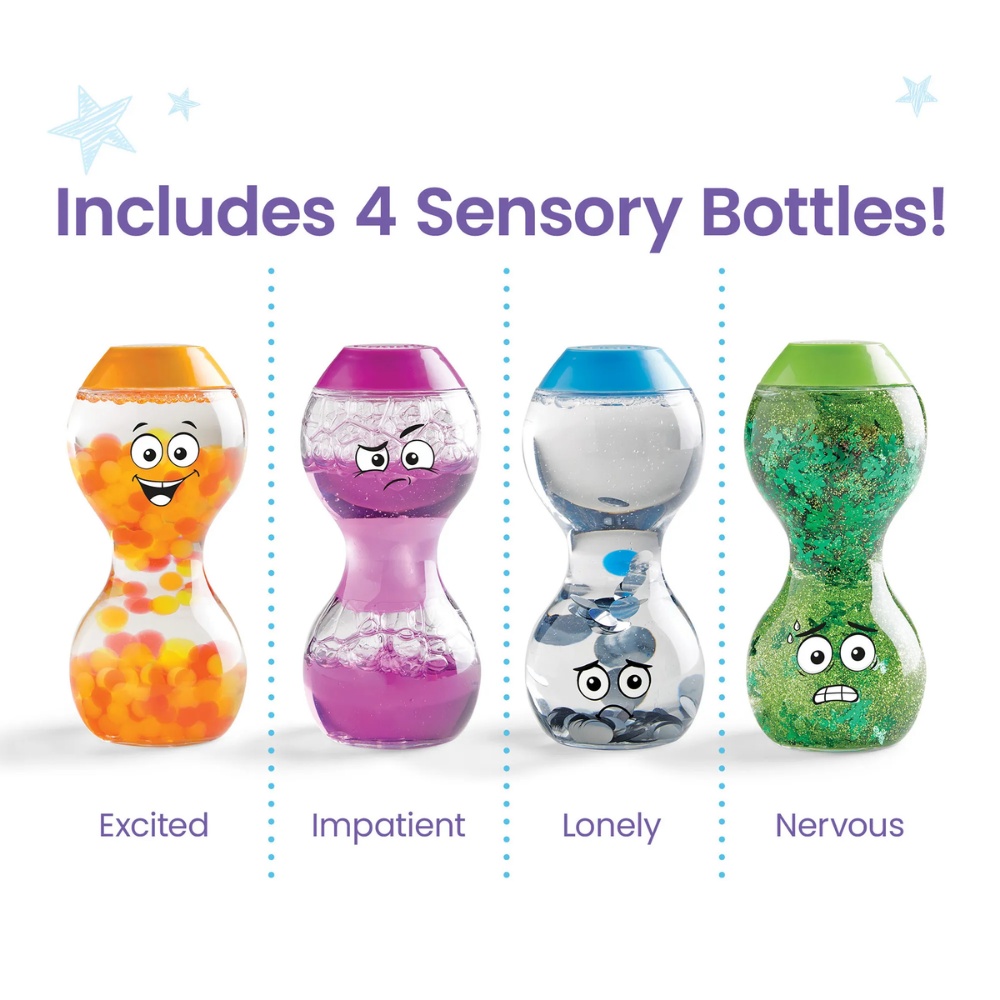 Hand2Mind - Express Your Feelings™ Sensory Bottles - Excited, Nervous, Lonely, and Impatient - Image 2