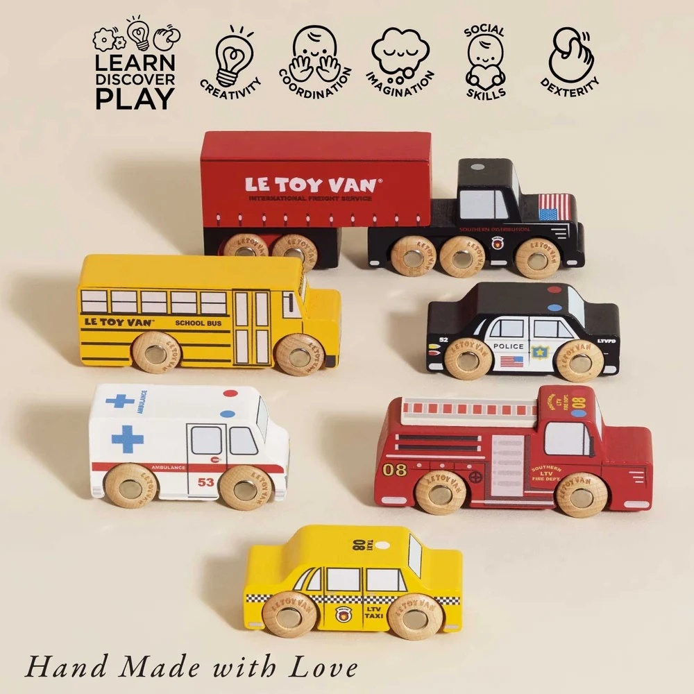Le Toy Van - American Toy Car Set - 7pcs - Image 3