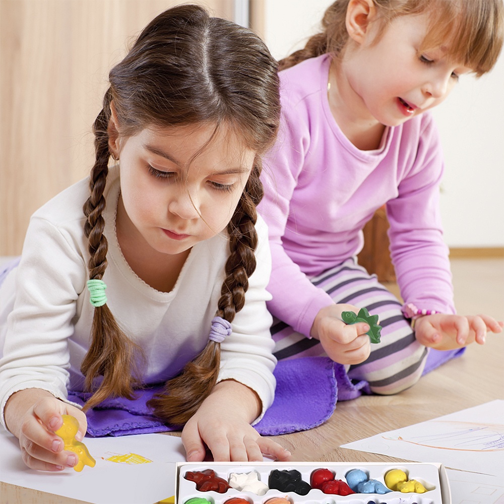 Jar Meló - Cute Dinosaur Beeswax Crayons - 12 Washable & Non-Toxic Colours - Image 3