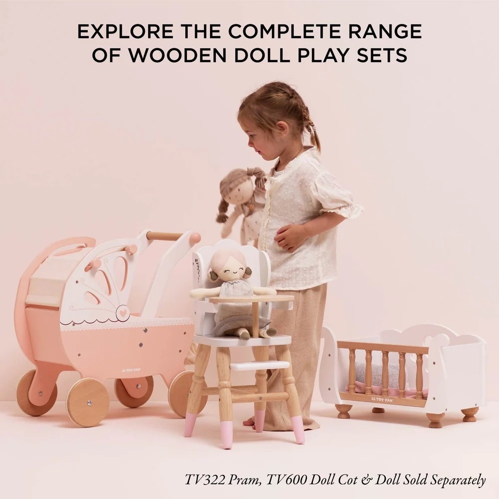 Le Toy Van - Dolls Wooden High Chair - Image 7