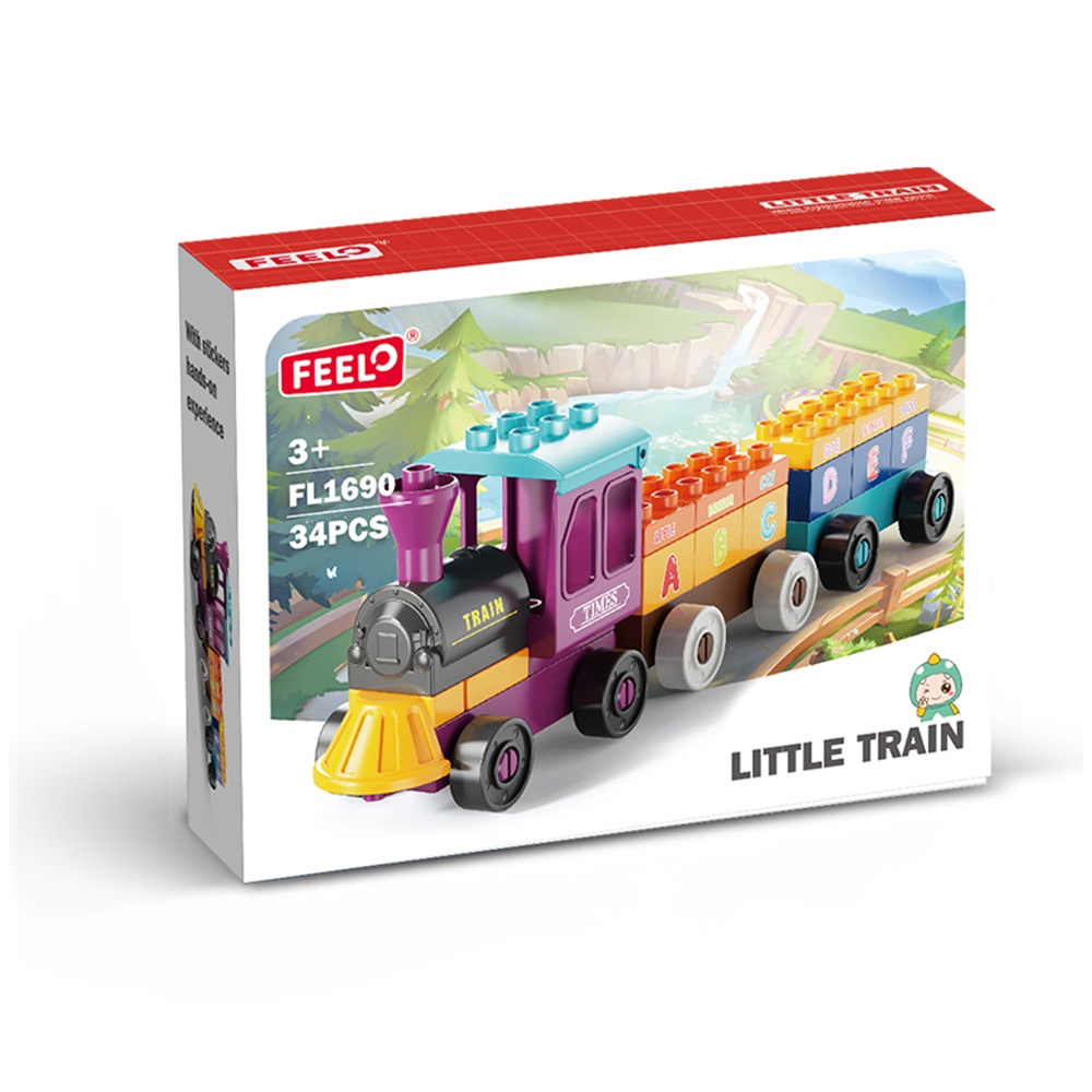 Feelo - Little Train - Large Building Block Set - 34 Pieces - Image 6