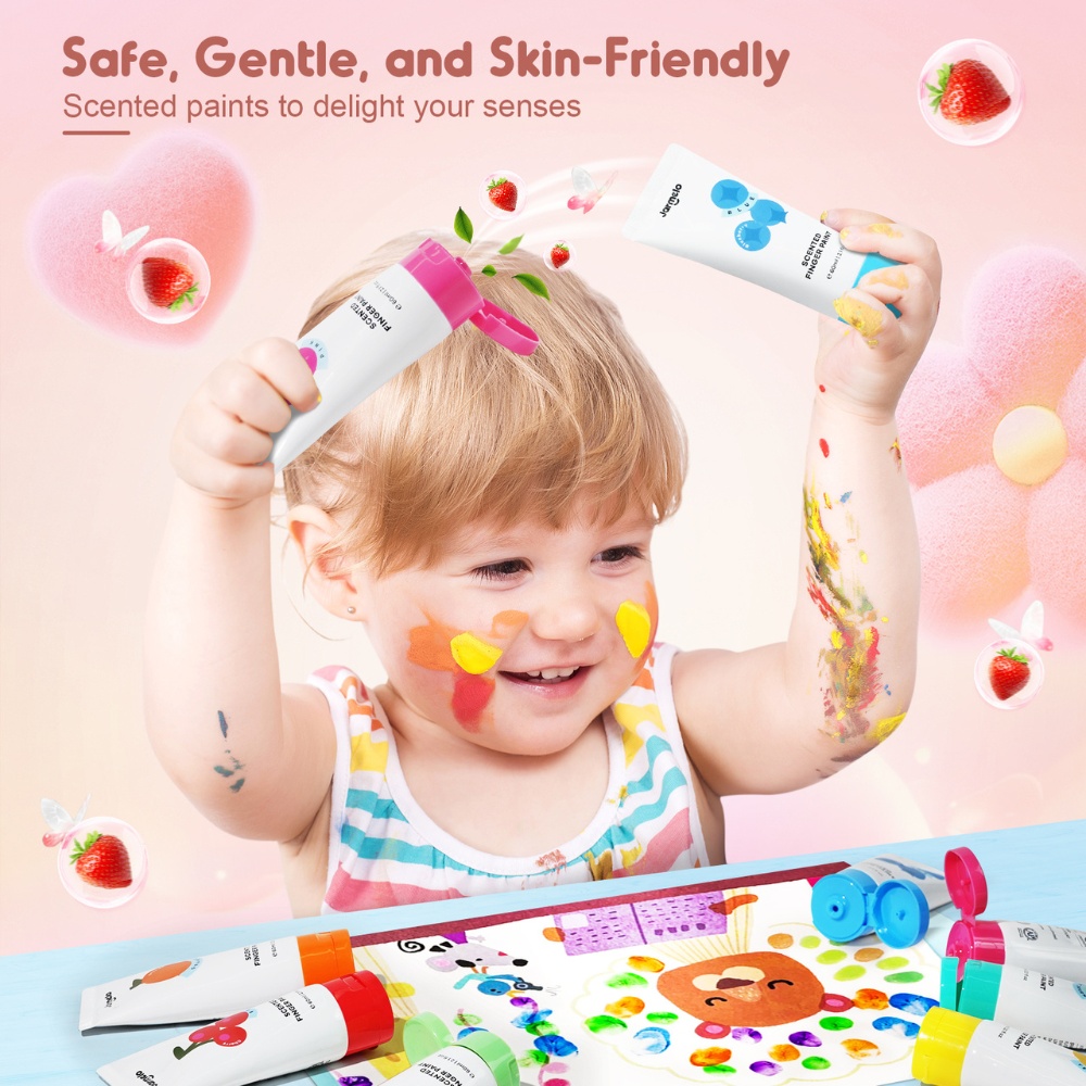 Jar Meló - Scented Finger Paint Set - 12 Colours for Kids Art & Sensory Play - Image 4