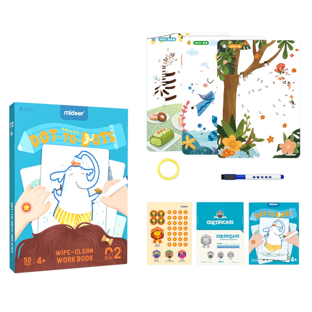 Mideer - Dot-to-Dot Wipe Clean Activity Cards - Reusable Connect the Dots for Kids - Image 2