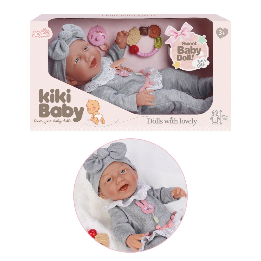 Baby Doll with Vinyl Body, Pacifier & Rattle - 40cm - Image 5