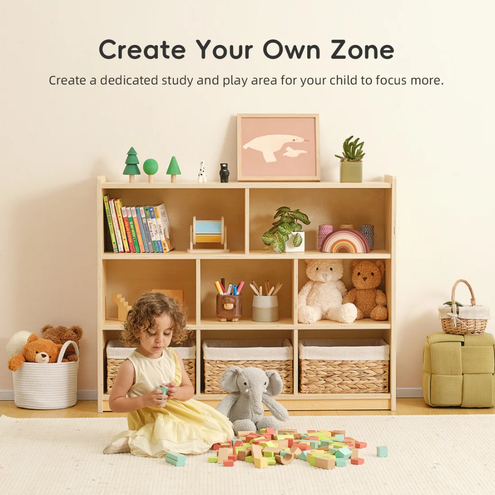 TookyToy - Wooden Shelf and Toy Storage for Kids Room: Plywood 90x113cm - Image 5