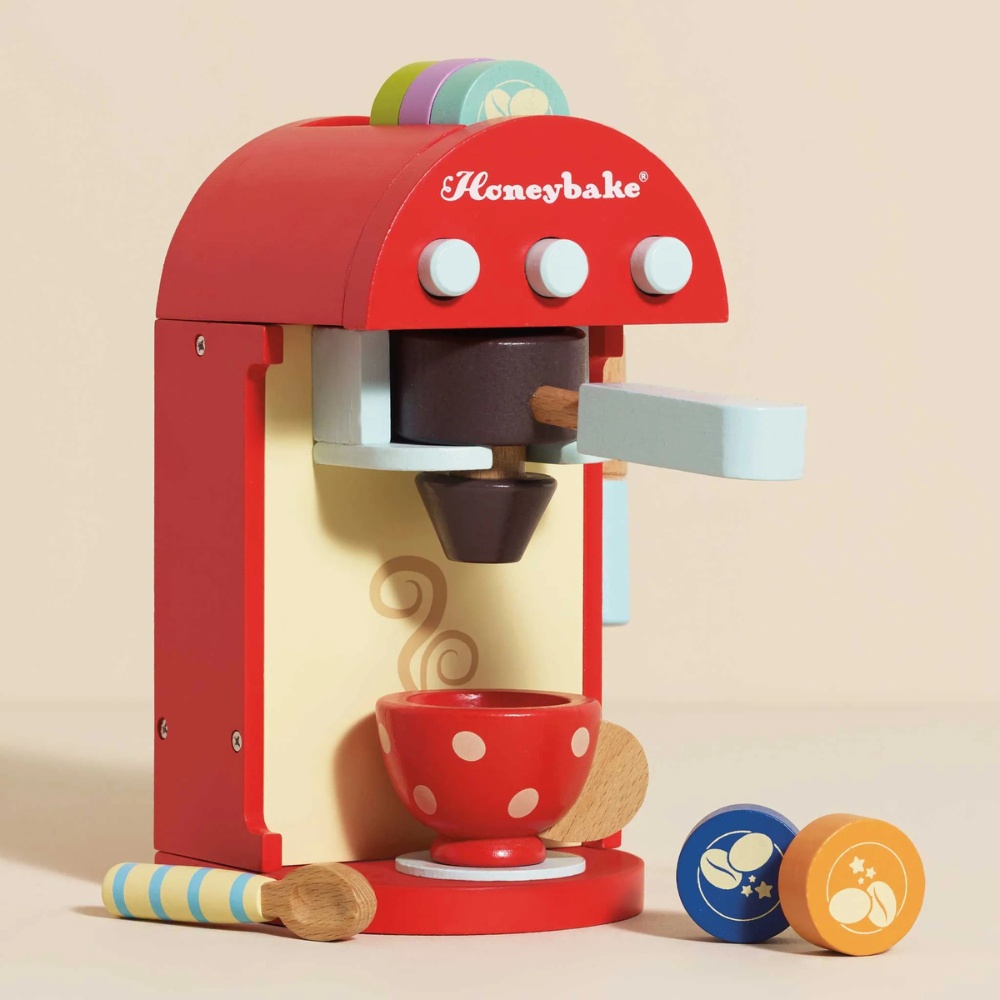 Le Toy Van - Wooden Toy Coffee Machine & Pods - 9pcs - Image 2