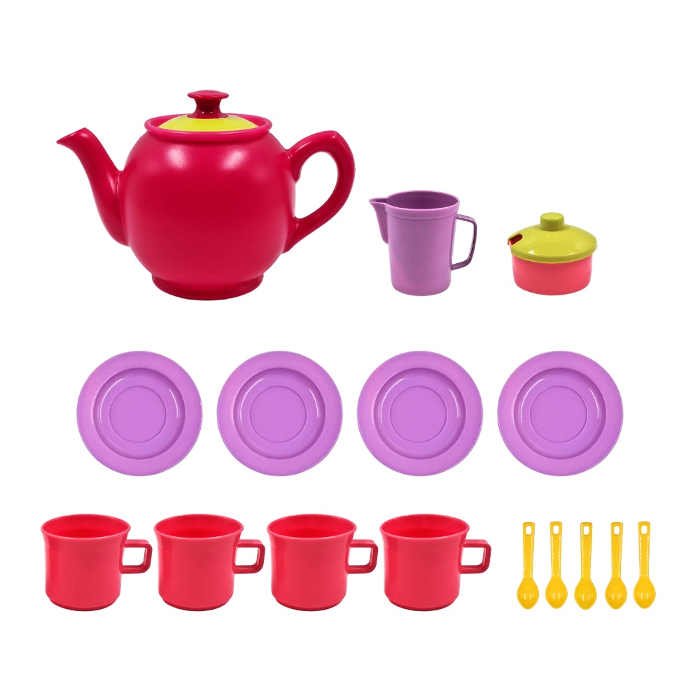 Greenbean - Pretend & Play Tea Set - Pastel - 18pcs - Image 4