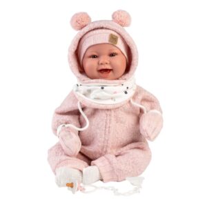 Llorens - Newborn Baby Girl Doll with Laughing Mechanism, Clothing & Cushion: Tala - 44cm