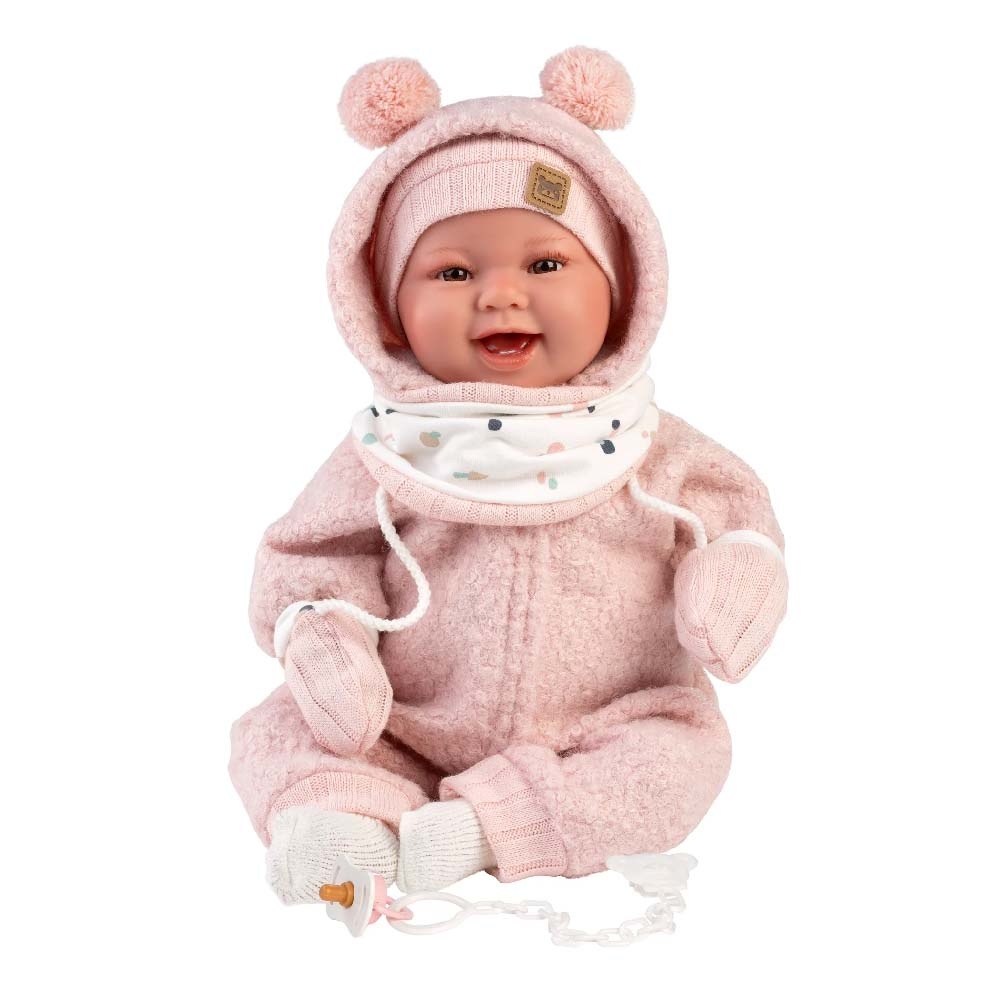 Llorens - Newborn Baby Girl Doll with Laughing Mechanism, Clothing & Cushion: Tala - 44cm