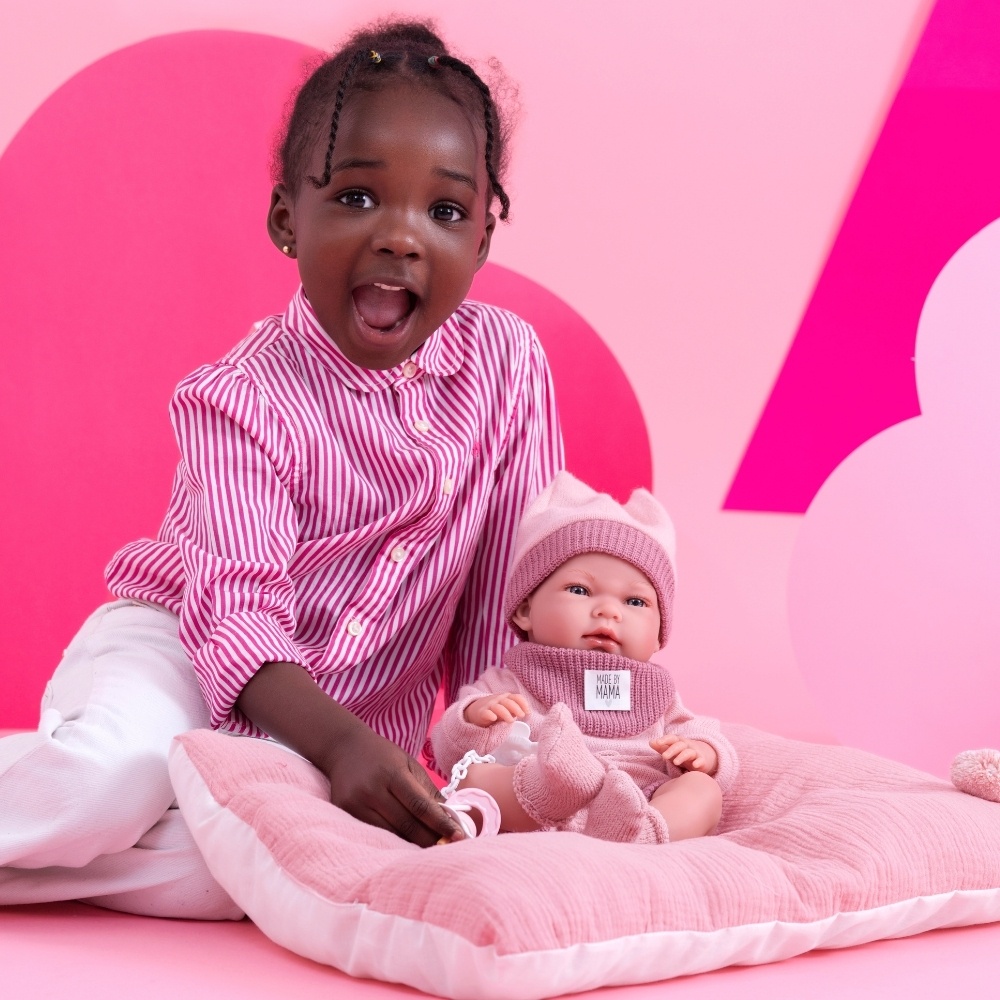 Llorens - Anatomically Correct Baby Girl Doll with Outfit & Pink Cushion: Nica - 40cm - Image 3
