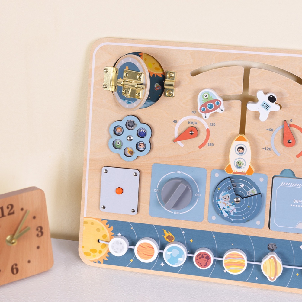 TookyToy - Wooden Space Busy Board - Montessori Activity for Toddlers - Image 3