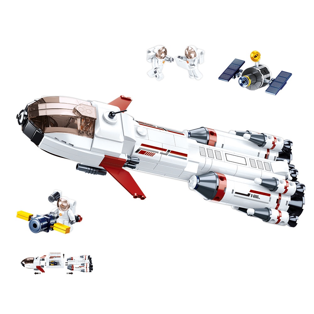 Sluban Building Set: Space - Saturn Expedition Rocket - 468pcs - Image 2