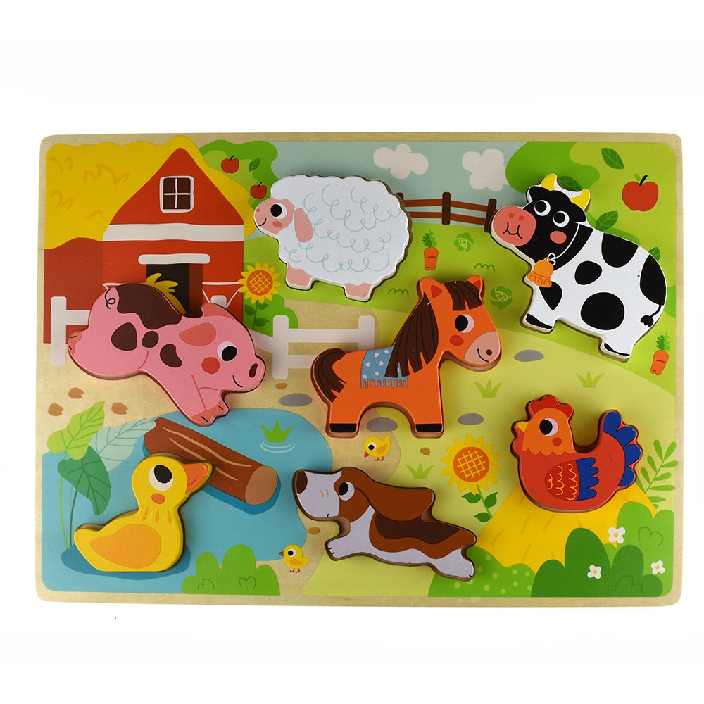 TookyToy - Wooden Chunky Farm Animasl Puzzle - Image 5