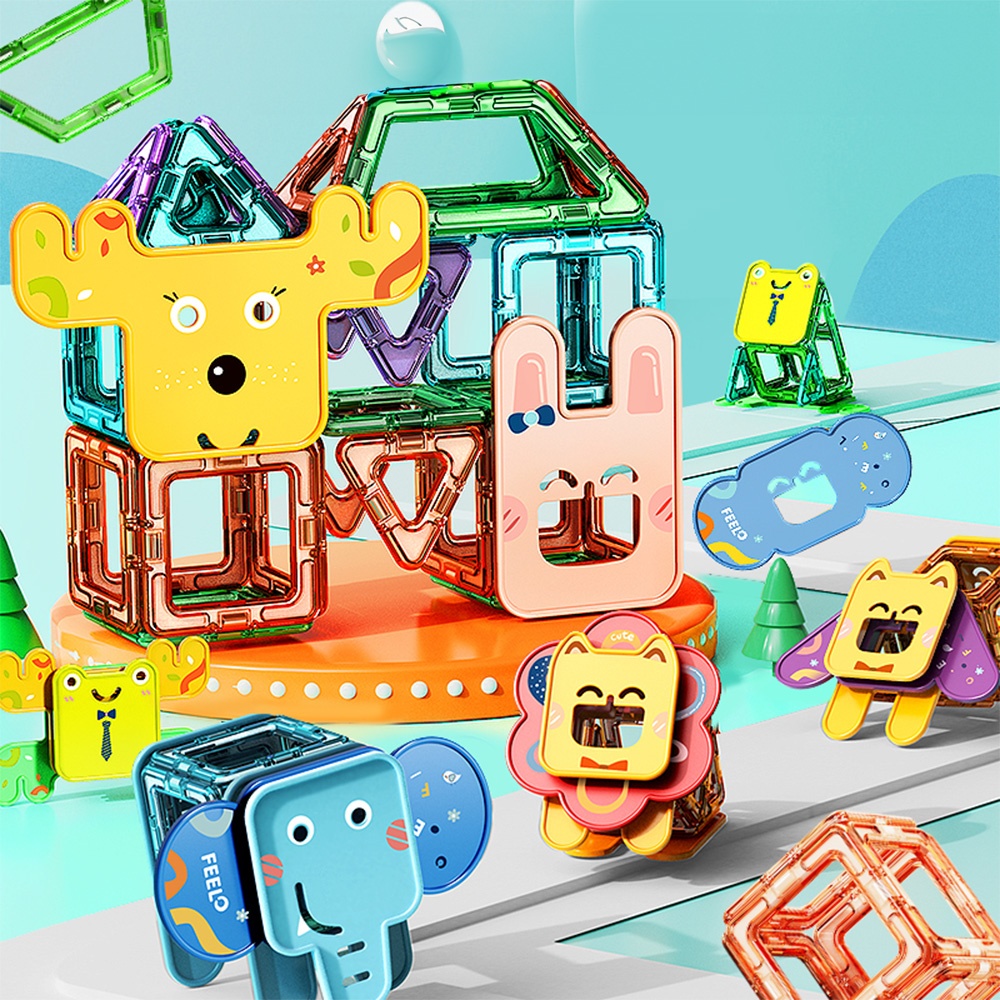 Feelo - Magnetic Tiles Activity Set - Animals - 50 Pieces-** - Image 4