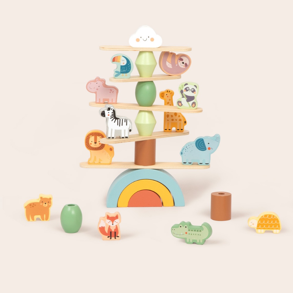 TookyToy - Savannah Stacking Animals Friends - Fine Motor Balance Toy 27pcs - Image 2