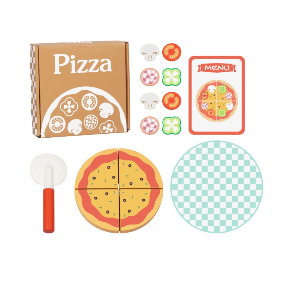 hi Pando - Pretend & Play - Wooden Pizza Making Set - 16pcs - Image 2