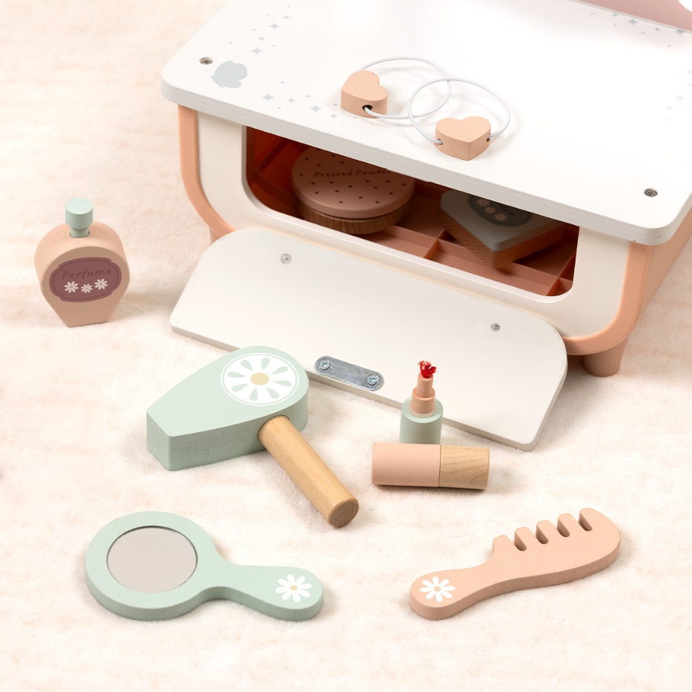 TookyToy - Pretend Play Butterfly Dressing Table Set - 14 Pieces - Image 8