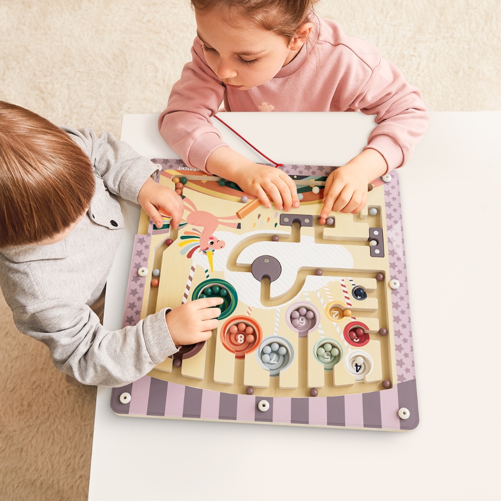 TopBright - Wooden Unicorn Magnetic Maze - Colour Sorting & Matching - Image 2