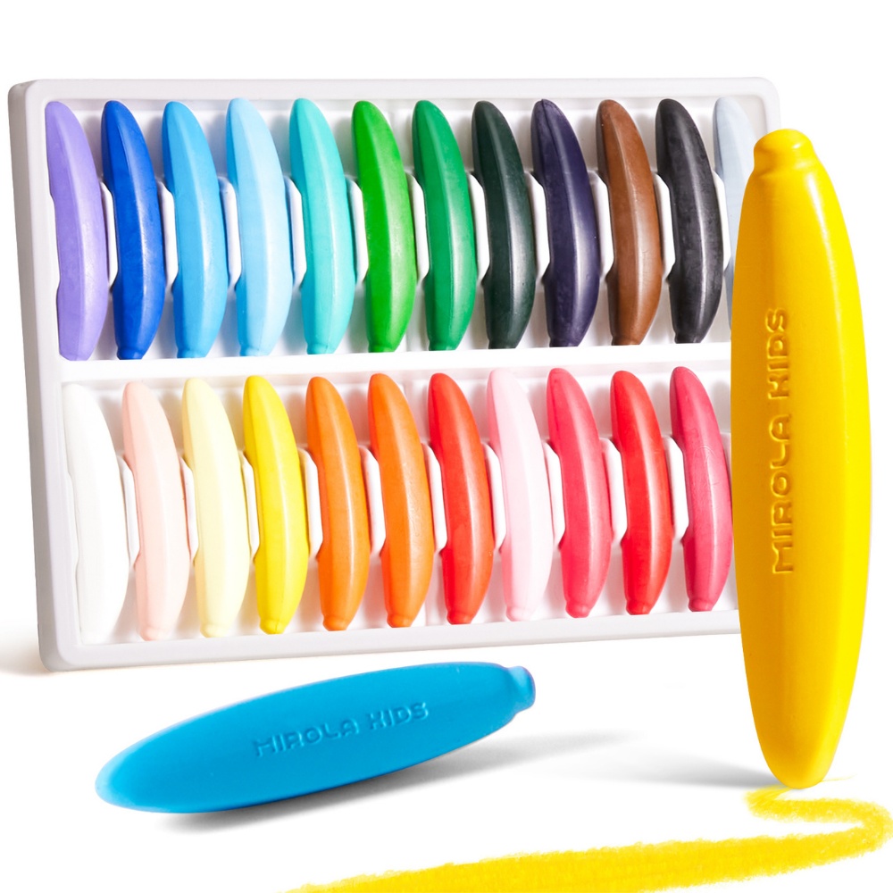 Jar Meló - Beeswax Crayons Banana Shape - 24 Washable & Non-Toxic Colours - Image 2