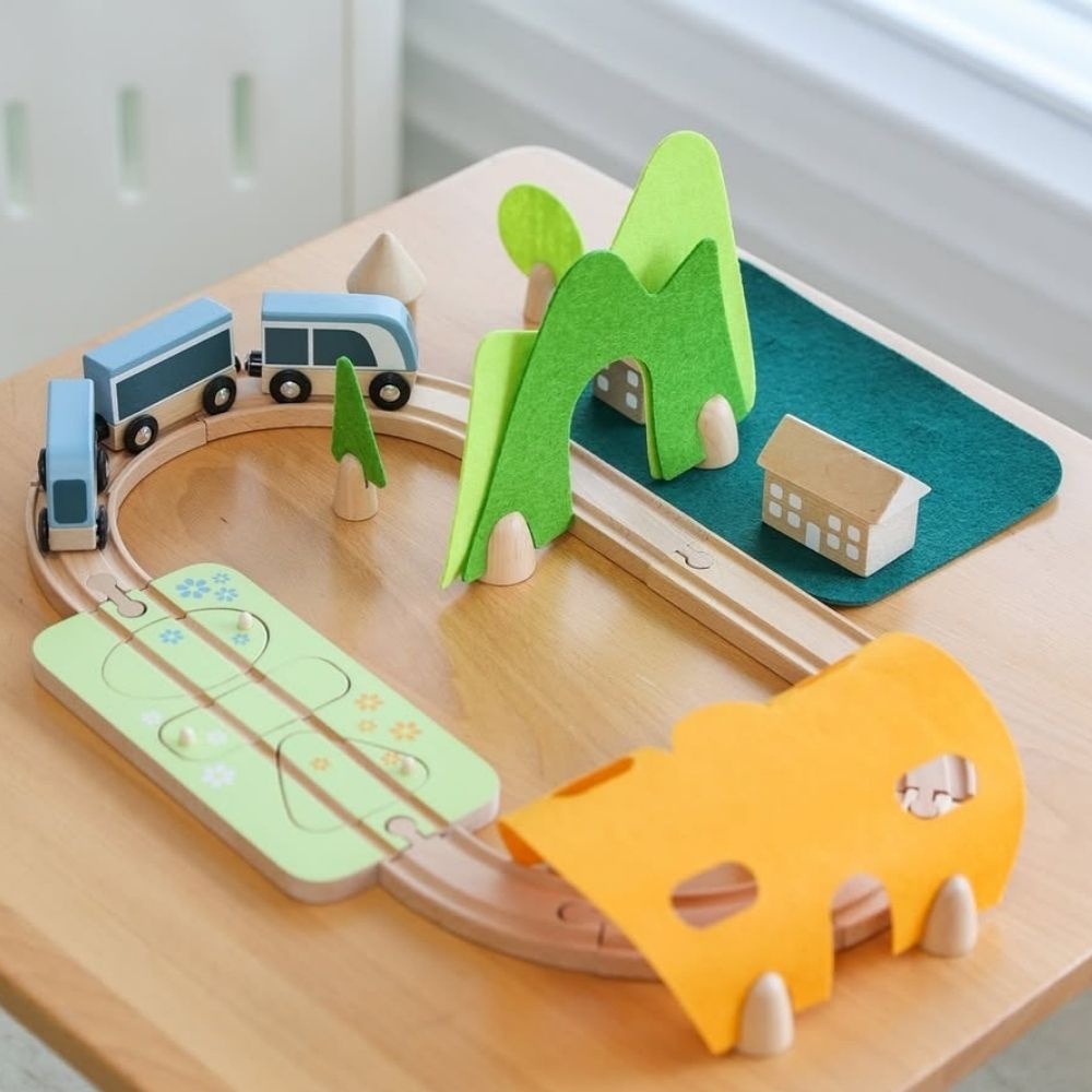 Classic World - Pretend & Play - Wooden Train Set - Forest 40 Piece - Image 2