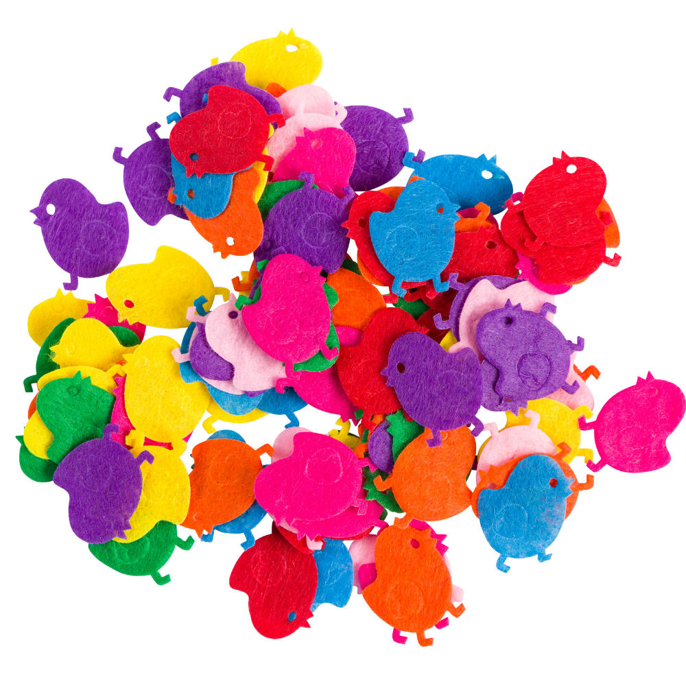 Anthony Peters - Felt Easter Chick Shapes for Crafts - Pack of 100