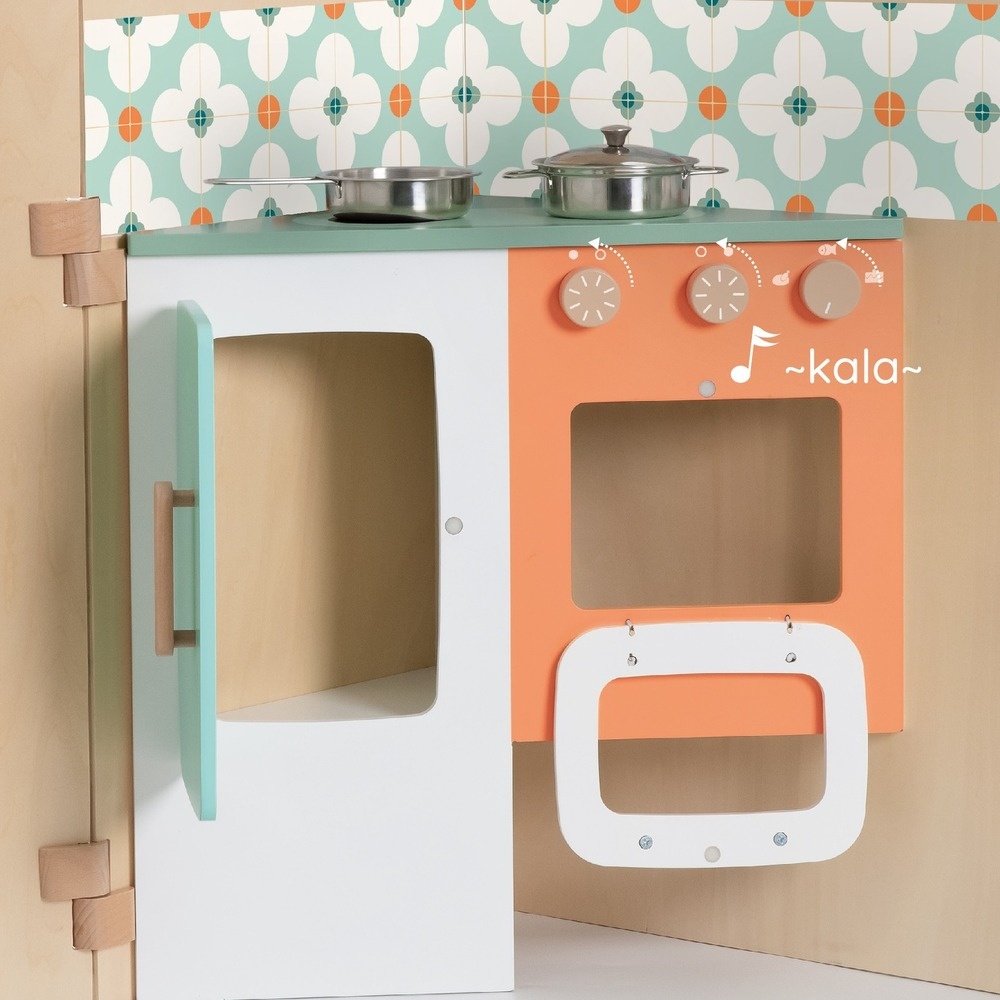 Classic World - Pretend & Play Foldable Kitchen Play House w Chalkboard & Accessories - Image 6