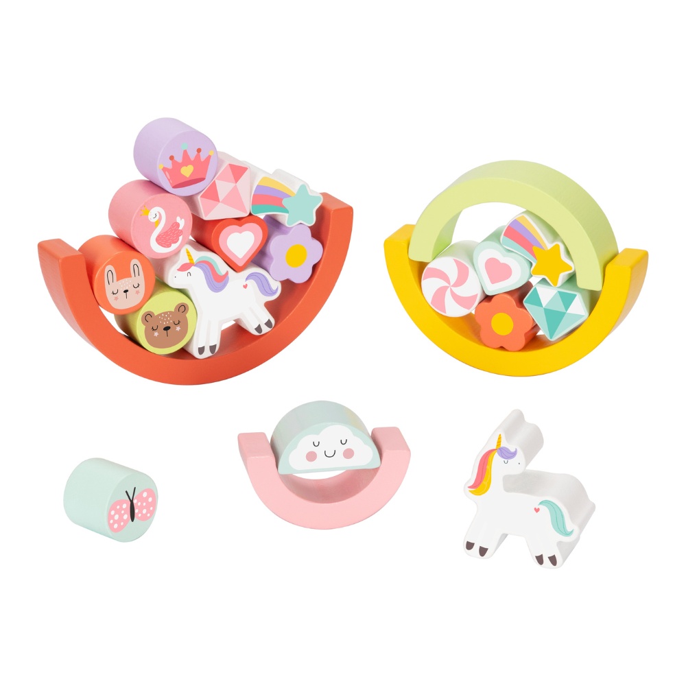 hi Pando - Wooden Balance Stacker - Unicorn Themed - 21pcs - Image 2